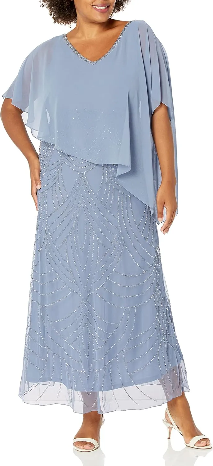 J Kara Women's Pop Over with Beaded Bottom