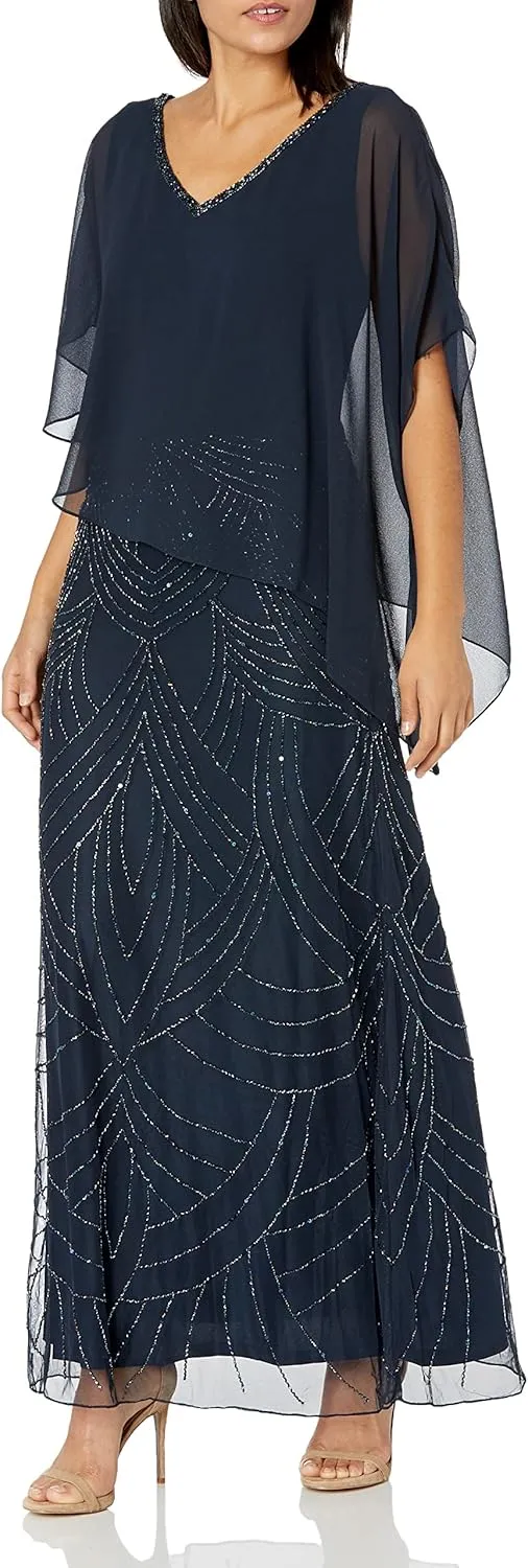 J Kara Women's Pop Over with Beaded Bottom
