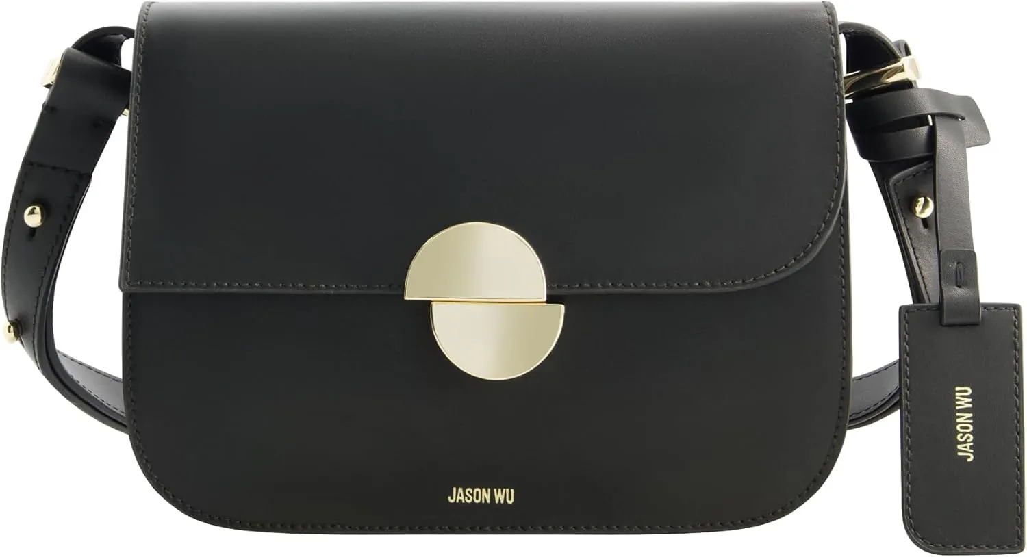 Jason Wu Women's Crossbody Bag, Leather Purse Handbag with Adjustable Strap, Black, One Size