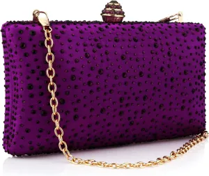 jessie Women Beaded Clutch Bag Rhinestone Crystal Purse Glitter Evening Handbag for Wedding Cocktail Prom Party