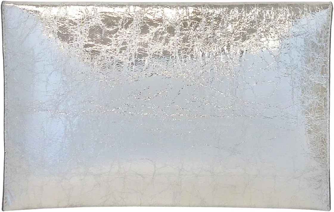 JNB Crushed Metallic Envelope Clutch