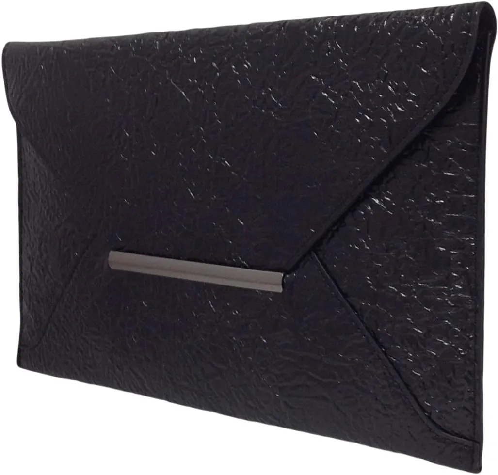 JNB Crushed Metallic Envelope Clutch