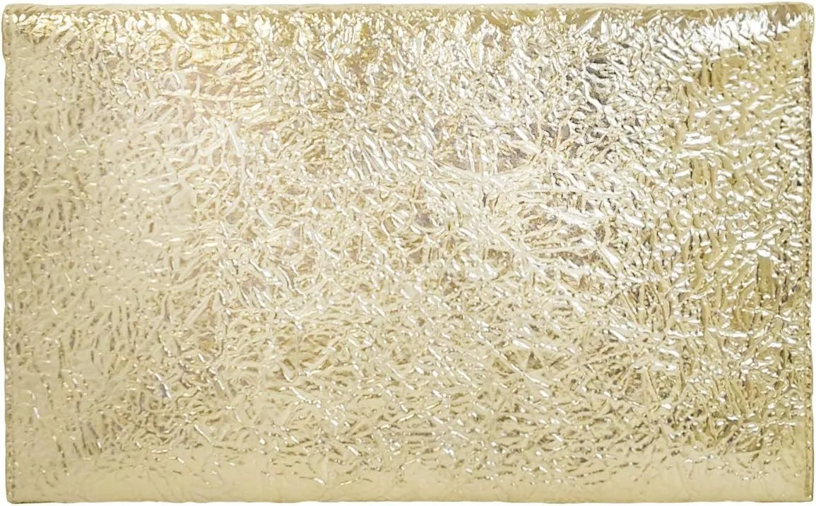 JNB Crushed Metallic Envelope Clutch