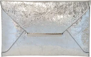 JNB Crushed Metallic Envelope Clutch