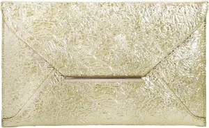 JNB Crushed Metallic Envelope Clutch