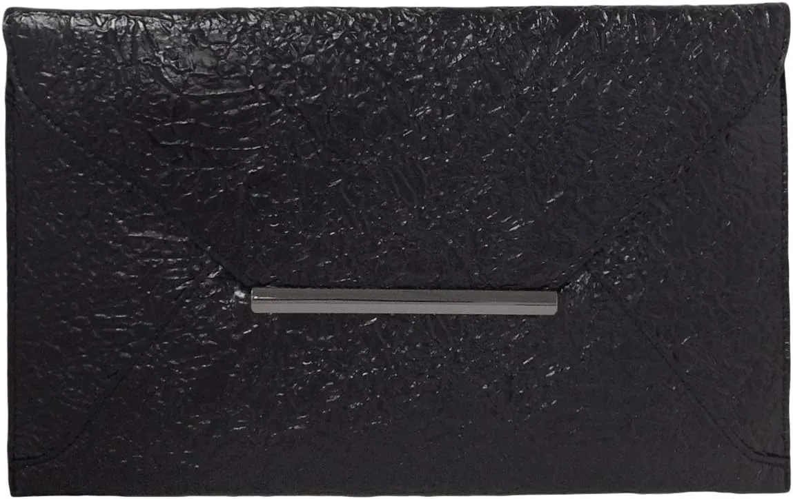 JNB Crushed Metallic Envelope Clutch