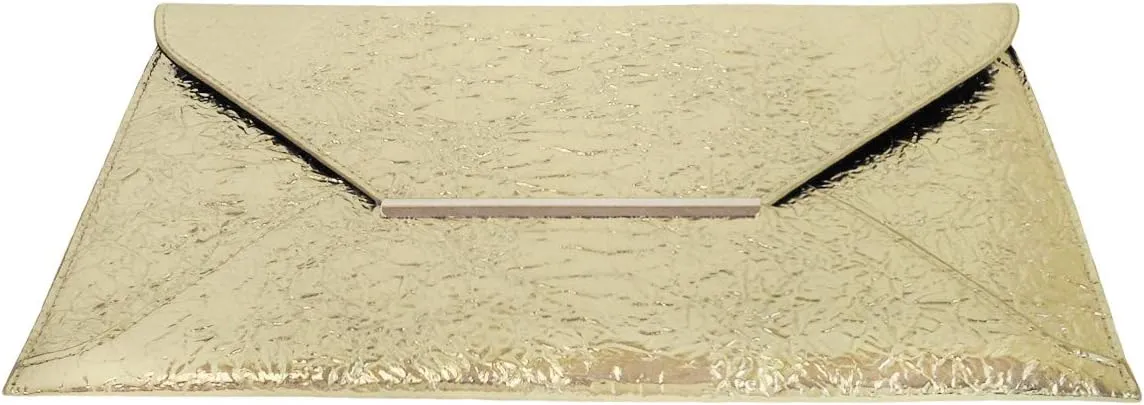 JNB Crushed Metallic Envelope Clutch