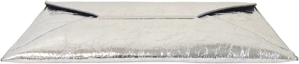 JNB Crushed Metallic Envelope Clutch