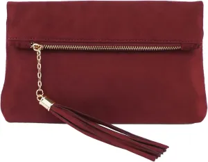 JNB Women's Faux Microsuede Foldover Mini Pouch