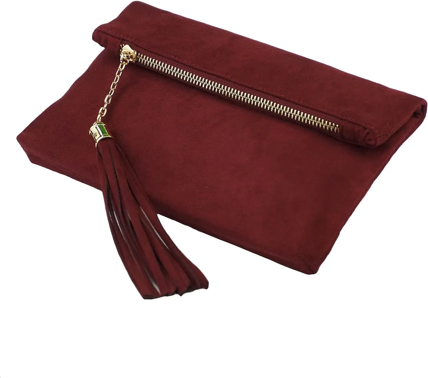 JNB Women's Faux Microsuede Foldover Mini Pouch