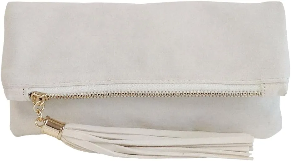 JNB Women's Faux Microsuede Foldover Mini Pouch