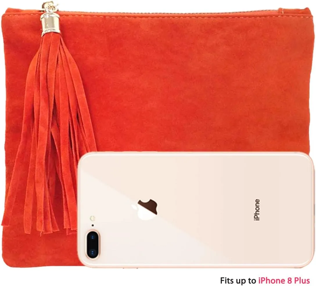 JNB Women's Faux Microsuede Foldover Mini Pouch
