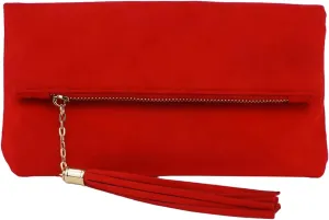 JNB Women's Faux Microsuede Foldover Mini Pouch