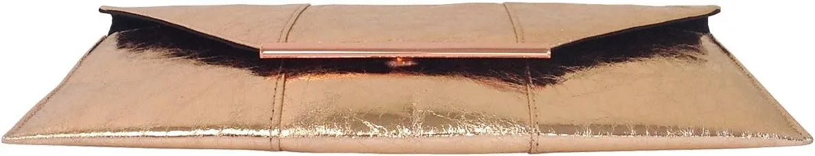 JNB Women's Metallic Material Clutch Purse