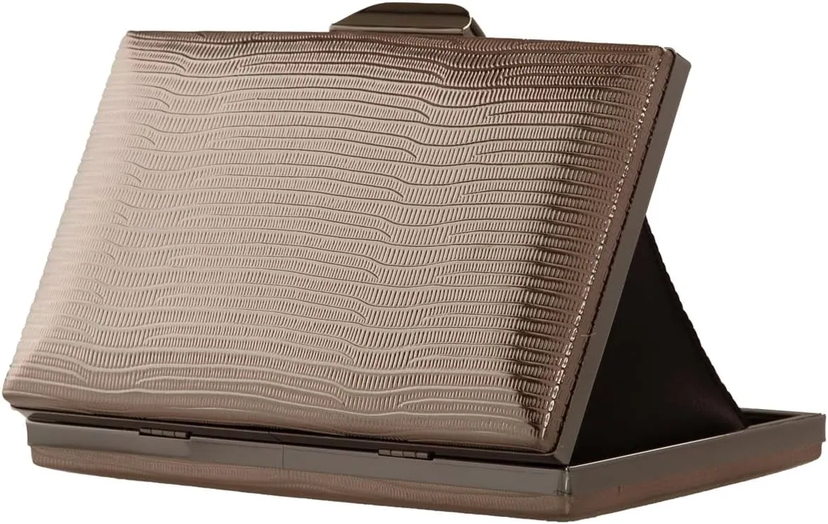 JNB Women's Metallic Material Hard Case Evening Party Clutch