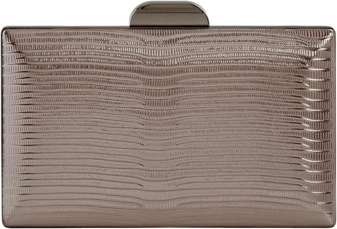 JNB Women's Metallic Material Hard Case Evening Party Clutch