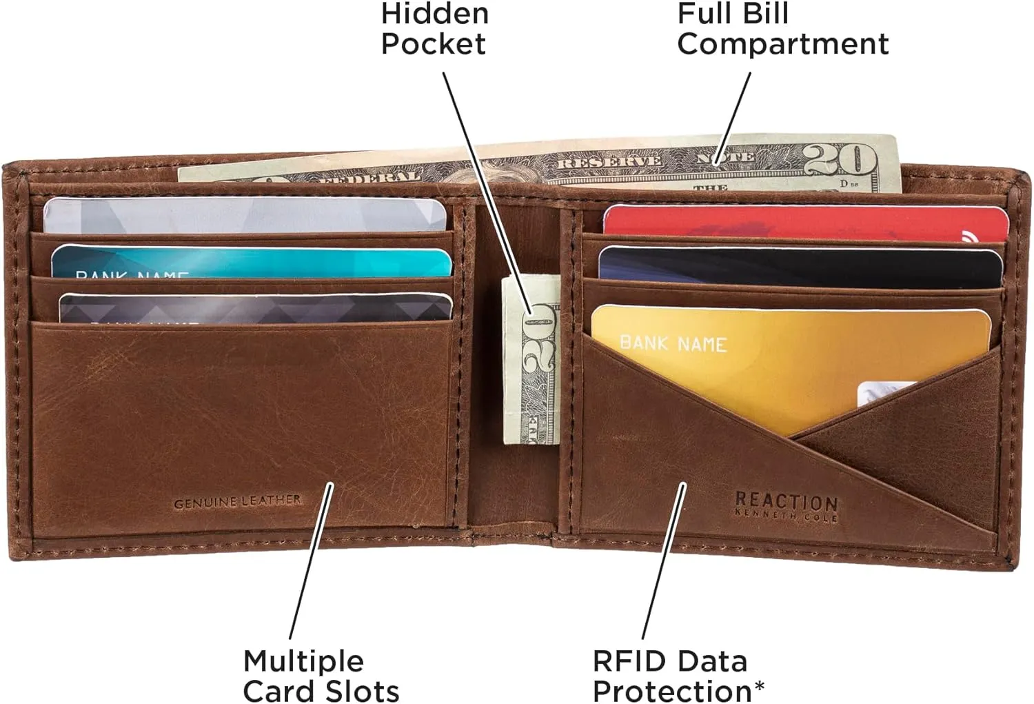 Kenneth Cole REACTION Men's Leather Bifold Wallet