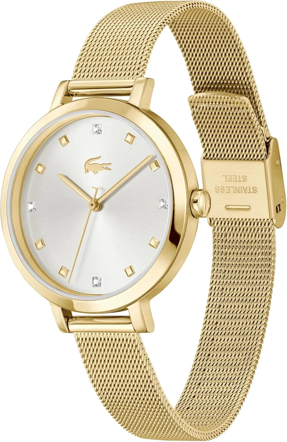 Lacoste Riga Women's 3H Quartz Watch, Stainless Steel, Water Resistant Up to 5ATM/50 Meters - Minimalist Elegance - Premium Fashion Timepiece - Gift for Her - 34mm