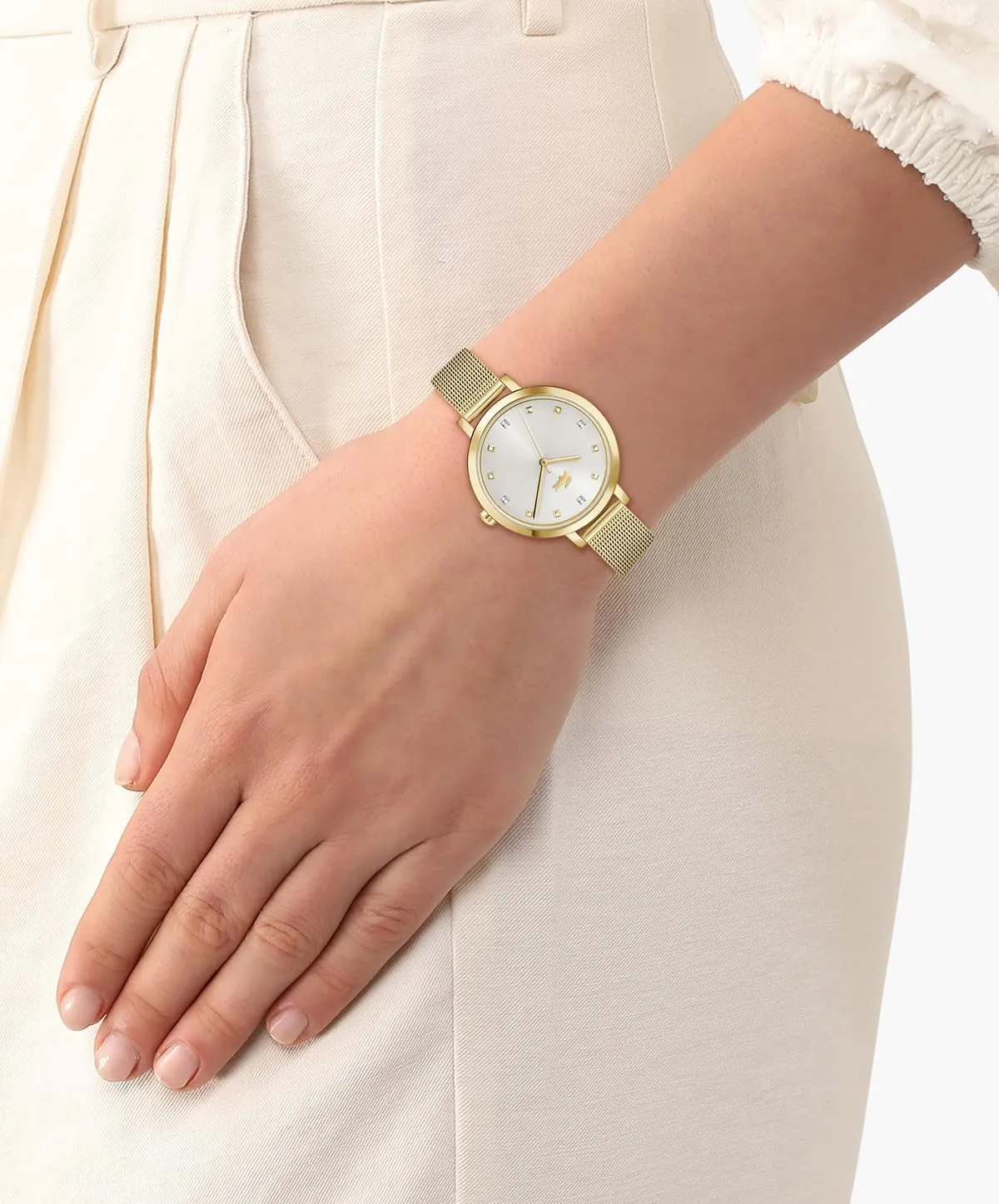 Lacoste Riga Women's 3H Quartz Watch, Stainless Steel, Water Resistant Up to 5ATM/50 Meters - Minimalist Elegance - Premium Fashion Timepiece - Gift for Her - 34mm