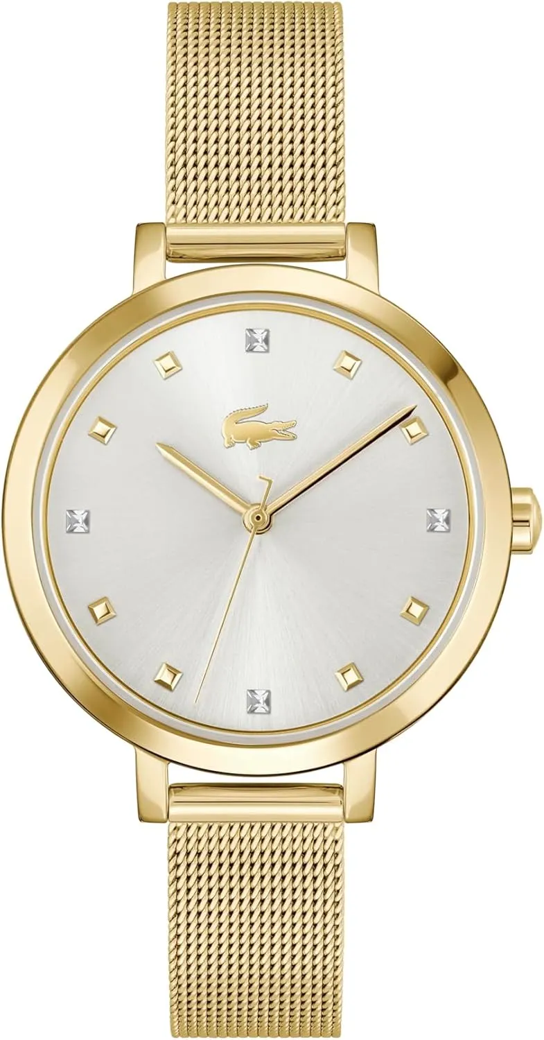 Lacoste Riga Women's 3H Quartz Watch, Stainless Steel, Water Resistant Up to 5ATM/50 Meters - Minimalist Elegance - Premium Fashion Timepiece - Gift for Her - 34mm