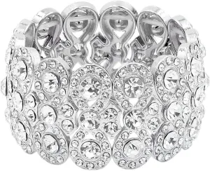 Lavencious Infinity Shape Rhinestone Stretch Bracelet Evening Party Jewelry 7”