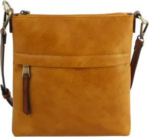 Le Miel Vegan Leather Double Zipper Square Crossbody Bag - Chic Companion for Women's Everyday Casual Occasions