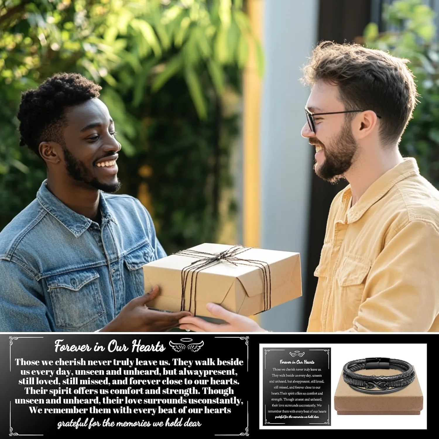 Leather Bracelet Birthday Gifts For Men: To My Man Bracelet Infinity Knot Love You Forever Gifts For Him - Inspirational Mens Leather Bracelet Cool Anniversary Christmas Valentines Fathers Gift Ideas
