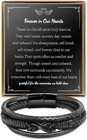 Leather Bracelet Birthday Gifts For Men: To My Man Bracelet Infinity Knot Love You Forever Gifts For Him - Inspirational Mens Leather Bracelet Cool Anniversary Christmas Valentines Fathers Gift Ideas