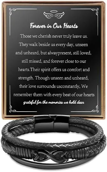 Leather Bracelet Birthday Gifts For Men: To My Man Bracelet Infinity Knot Love You Forever Gifts For Him - Inspirational Mens Leather Bracelet Cool Anniversary Christmas Valentines Fathers Gift Ideas