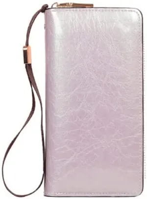 Leather Wallet Pu Leather Women's Wallet Large Capacity Long Zipper Purse Clutch for Women's Fashion Vintage Leather Coin Pocket Large Capacity (Pu,10x19.5cm)