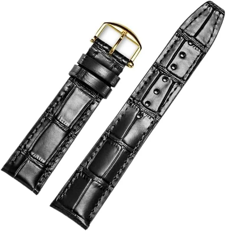 Leather Watch Band Compatible For IWC Replacement Straps Classic Alligator Texture 20mm 21mm 22mm For IWC Big PILOT Spitfire GUN IW5009 IW3777 Rivets Cowhide Watch Strap