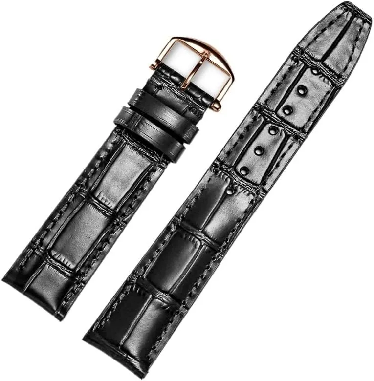 Leather Watch Band Compatible For IWC Replacement Straps Classic Alligator Texture 20mm 21mm 22mm For IWC Big PILOT Spitfire GUN IW5009 IW3777 Rivets Cowhide Watch Strap