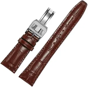 Leather Watch Band Compatible for IWC Replacement Straps Classic Alligator Texture 20mm 21mm 22mm for IWC Big Pilot Spitfire Gun IW5009 IW3777 Rivets Cowhide Watch Strap