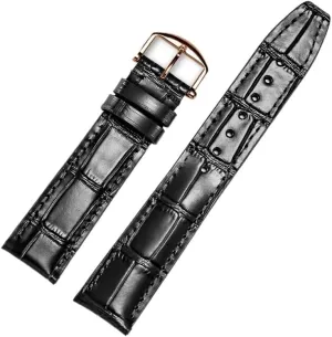 Leather Watch Band Compatible For IWC Replacement Straps Classic Alligator Texture 20mm 21mm 22mm For IWC Big PILOT Spitfire GUN IW5009 IW3777 Rivets Cowhide Watch Strap
