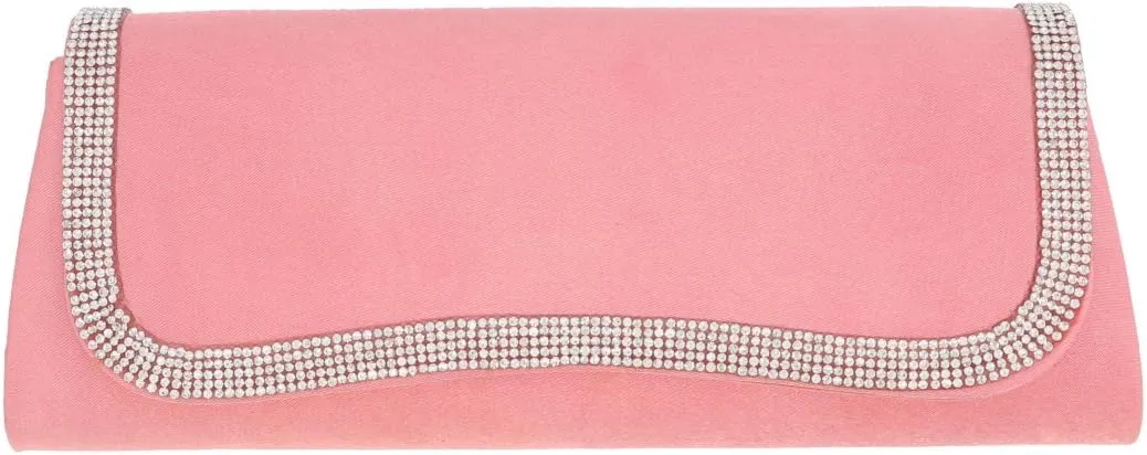 Li'Shay Rhinestone Edge Satin Evening Bag