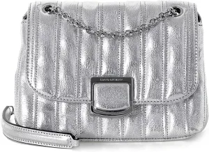 Longchamp Women's Brioche Small Leather Shoulder Bag, Silver