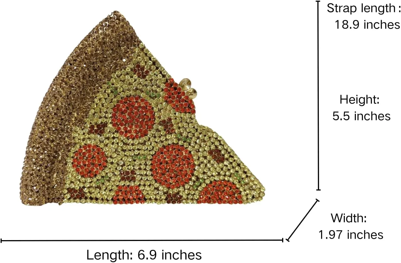 Luxury Novelty Pizza Shaped Rhinestone Evening Bag for Women Funny Pizza Crystal Clutch Purse for Party Prom