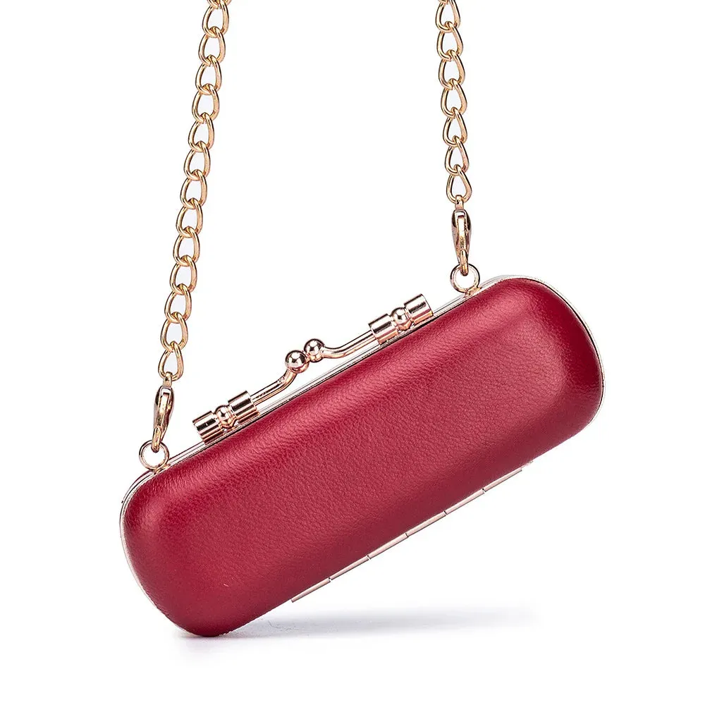 Luxury Sheepskin Mini Lipstick Case – Portable Cosmetic Box with Mirror