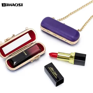 Luxury Sheepskin Mini Lipstick Case – Portable Cosmetic Box with Mirror