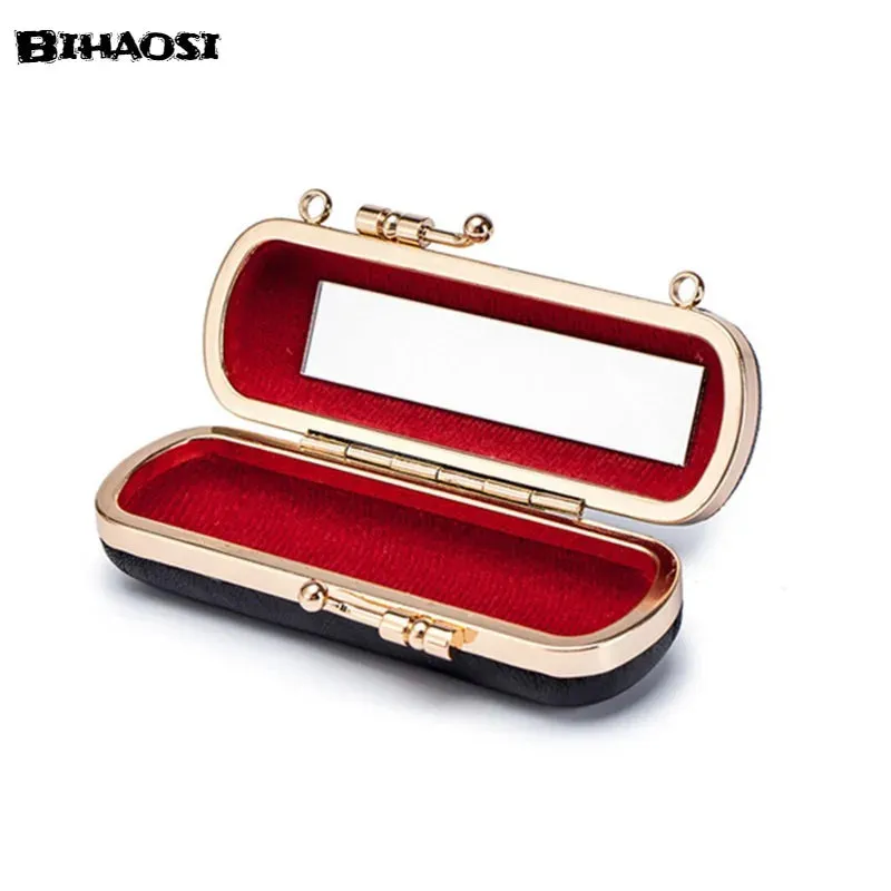 Luxury Sheepskin Mini Lipstick Case – Portable Cosmetic Box with Mirror