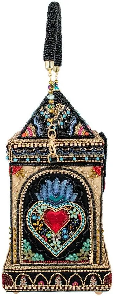 Mary Frances House of Hearts Beaded Handbag, Coin Purse with Zipper Pull, Crossbody Bags, Handmade Design, Women's Fashion