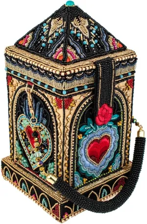 Mary Frances House of Hearts Beaded Handbag, Coin Purse with Zipper Pull, Crossbody Bags, Handmade Design, Women's Fashion