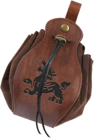 Medieval Renaissance Belt Pouch,Renaissance Belt Purse Drawstring Leather Bag, Vintage Leather Pouch Medieval Viking Pouch