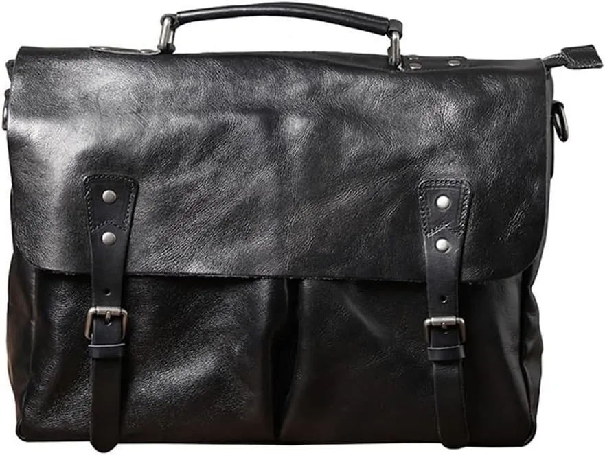 Men Leather Briefcase Minimalist Design Shoulder Bag Backpack Men And Women Hand School Bag
