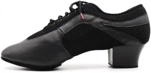 Men's Ballroom Dance Shoes BD Latin Dancing Shoe for Men Teaching Jazz Tango Salsa Low Heel Mesh Black, #468, 6-14