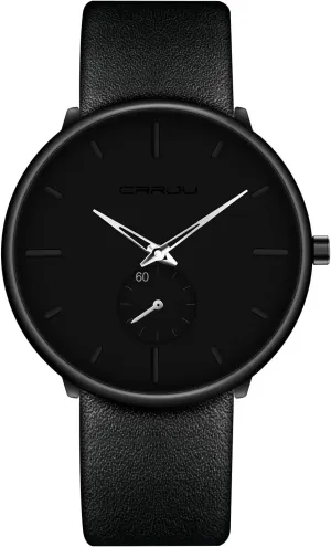 Mens Watches Ultra-Thin Minimalist Waterproof-Fashion Wrist Watch for Men Unisex Dress with Leather Band