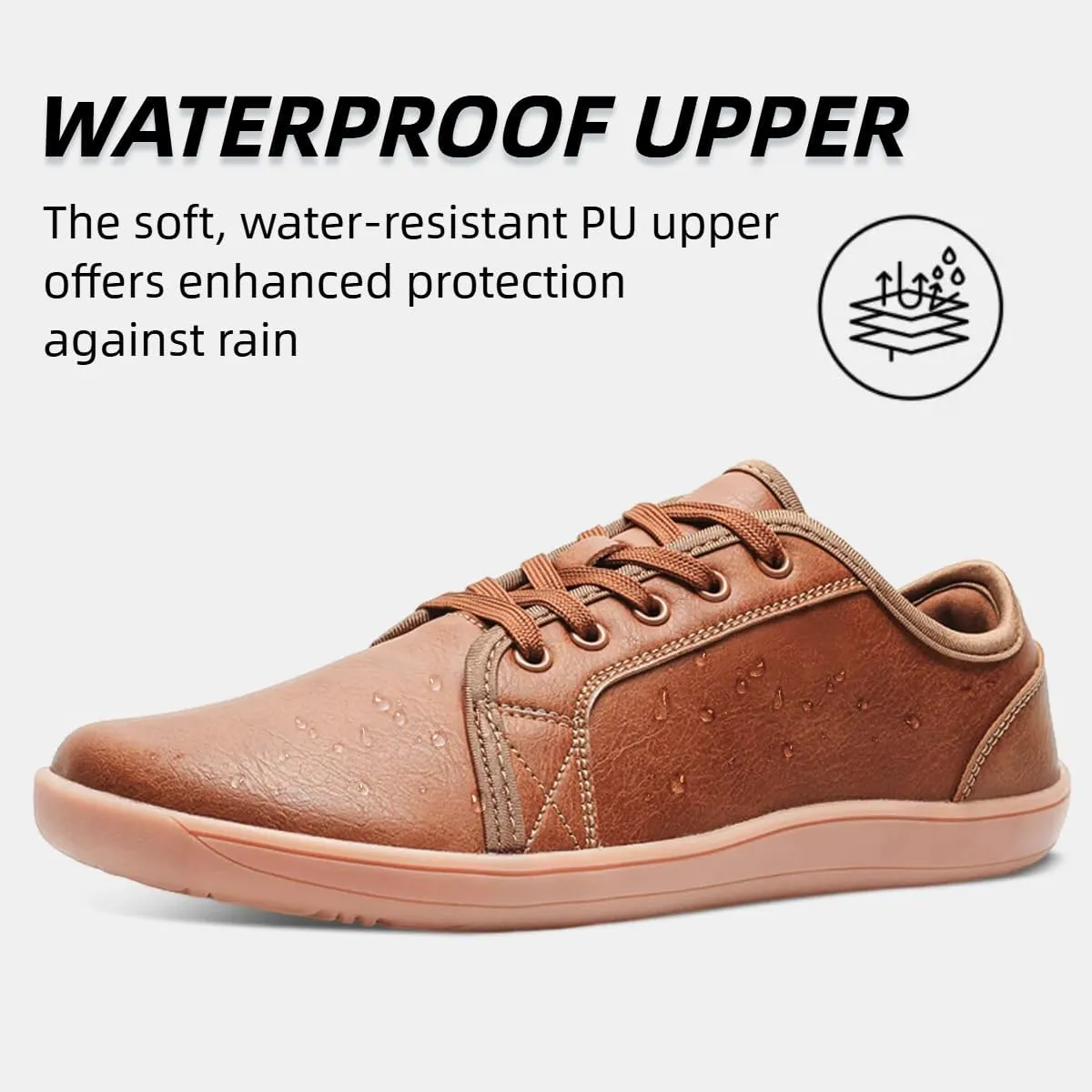 Mens Womens Minimalist Barefoot Sneakers Leather Shoes Wide Toe Box Zero Drop Walking Shoes