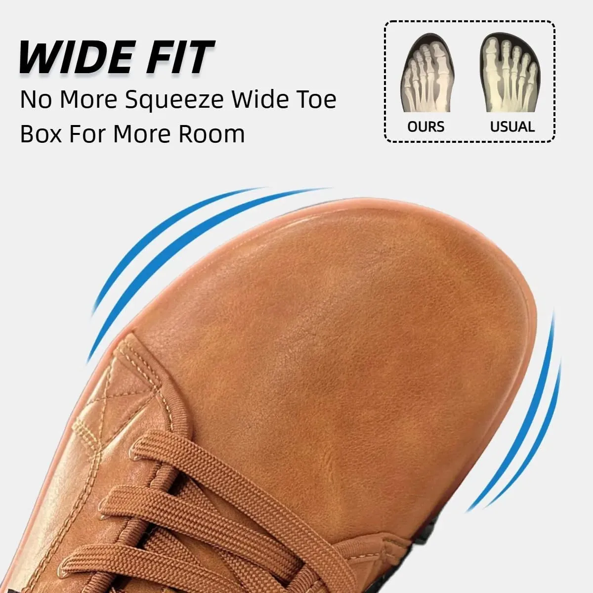 Mens Womens Minimalist Barefoot Sneakers Leather Shoes Wide Toe Box Zero Drop Walking Shoes