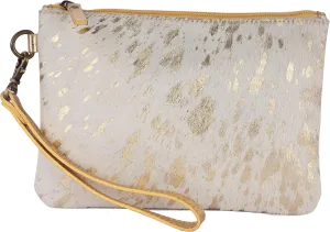 Mesa Luna Metallic Cowhide Handcrafted Large Wristlet