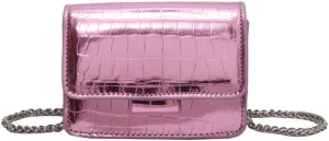 Metallic Evening Mini Silver Purse, Crossbody Bags for Women Y2K Glitter Clutch Handbag for Nightclub Parties